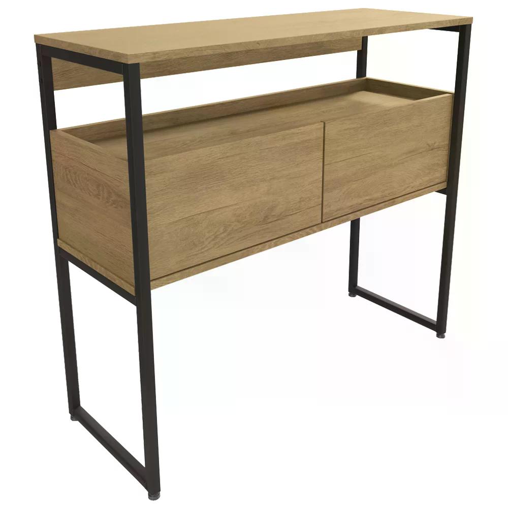 Mesa De Centro 1 Prateleira Industrial Crome LI017 Freijo Preto Kappesberg