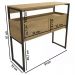 Mesa De Centro 1 Prateleira Industrial Crome LI017 Freijo Preto Kappesberg