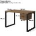Mesa Escritorio 120 Com Gaveteiro Industrial Frame Munique Kappesberg