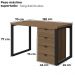 Mesa Escritorio 120 cm e Gaveteiro 4 Gavetas Frame Munique Kappesberg