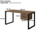 Mesa Escritorio 150 Com Gaveteiro Industrial Frame Munique Kappesberg