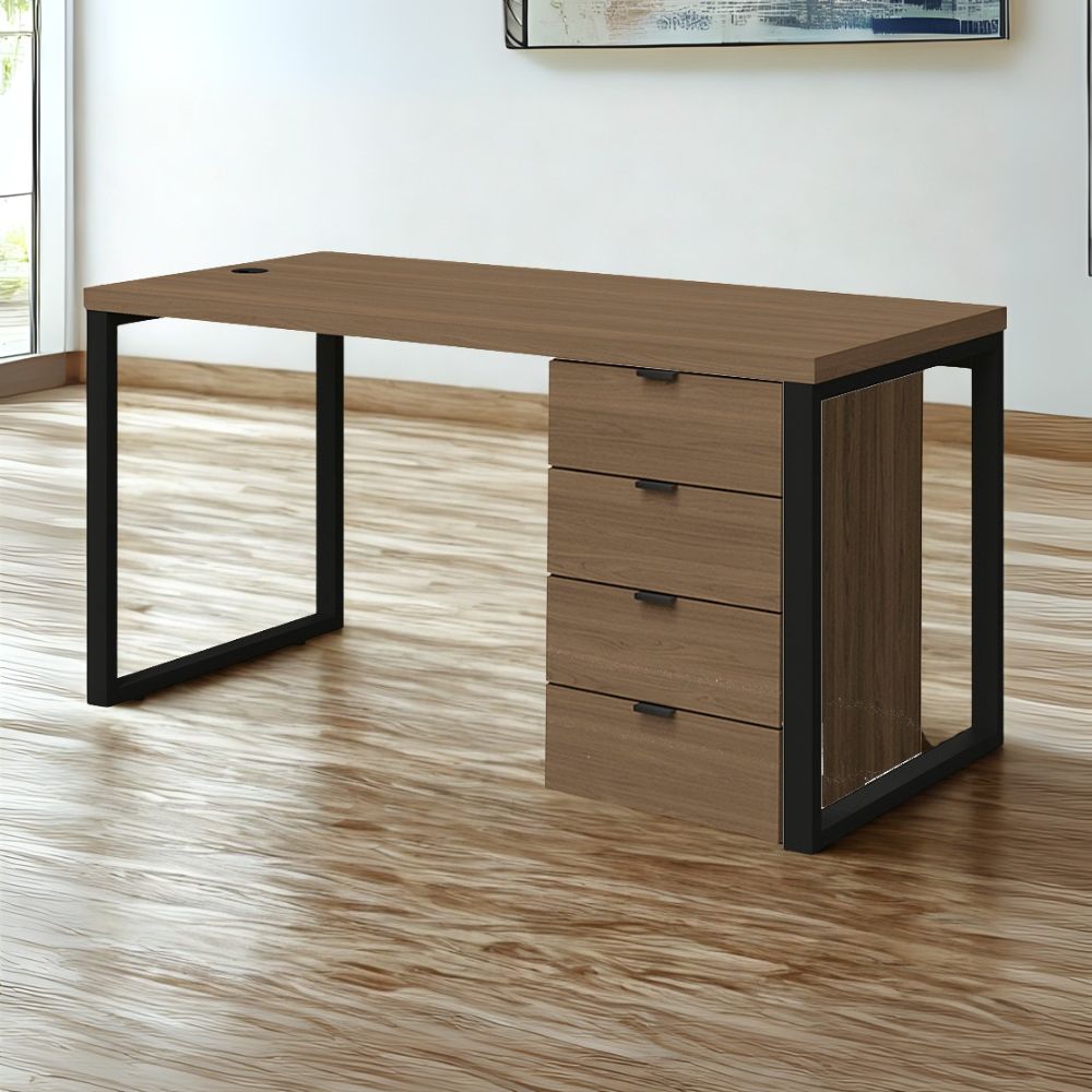 Mesa Escritorio 150 cm e Gaveteiro 4 Gavetas Frame Munique Kappesberg