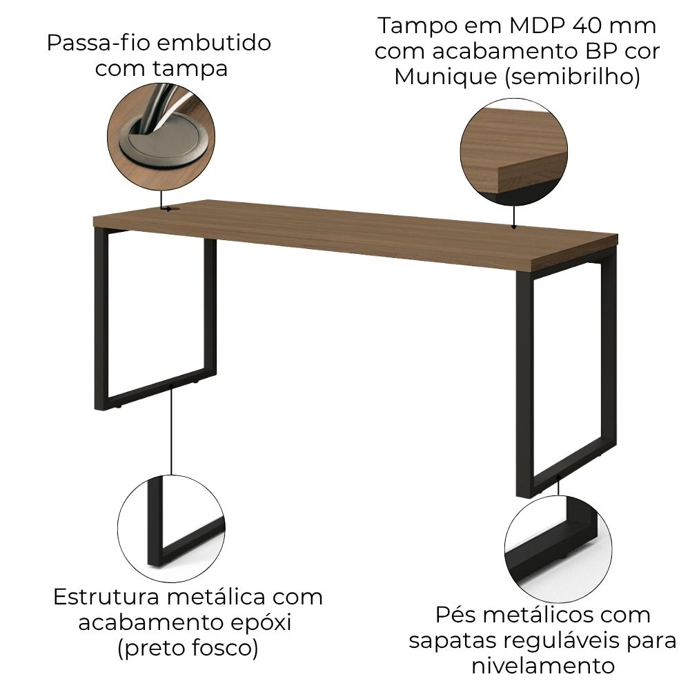 Mesa Escritorio 190 cm Industrial Frame F190 Munique Kappesberg