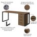 Mesa Escritorio 190 cm e Gaveteiro 4 Gavetas Frame Munique Kappesberg
