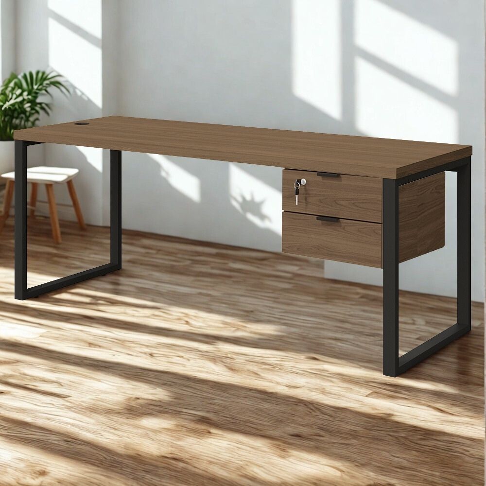 Mesa Escritorio Com Gaveteiro 190 cm Industrial Frame Munique Kappesberg
