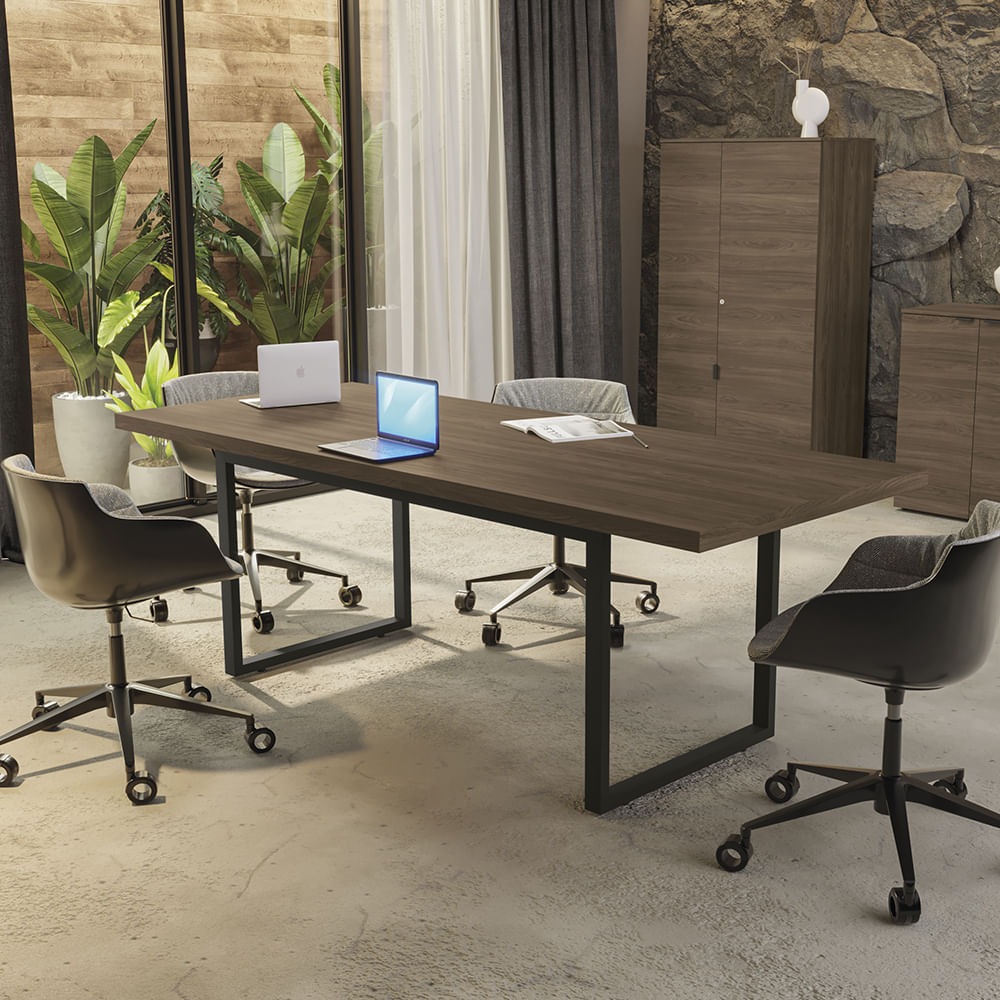 Mesa Escritorio Reuniao Industrial 220 cm Frame F220 Munique Kappesberg