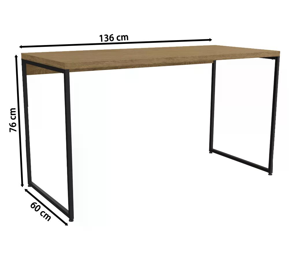 Mesa Escrivaninha 136 cm Industrial Crome LI003 Freijo Preto Kappesberg