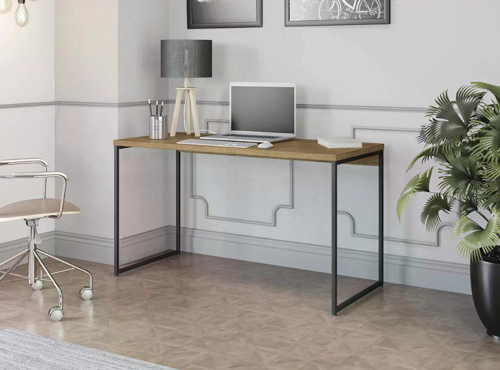 Mesa Escrivaninha 136 cm Industrial Crome LI003 Freijo Preto Kappesberg