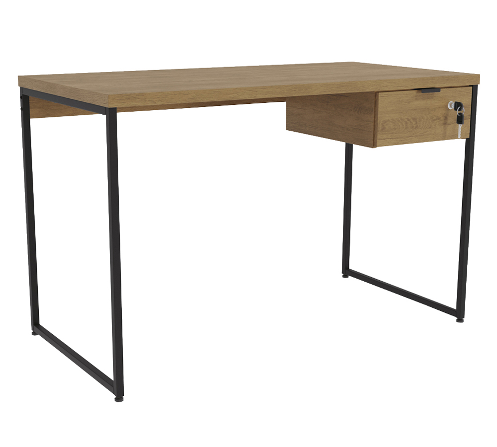Mesa Escrivaninha Com Gaveteiro Industrial Crome LI002/005 Freijo Preto Kappesberg