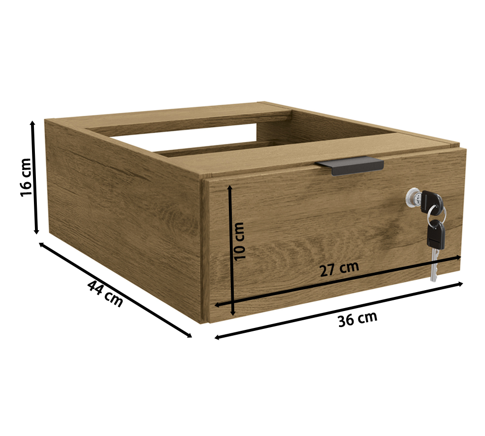 Mesa Escrivaninha Com Gaveteiro Industrial Crome LI002/005 Freijo Preto Kappesberg