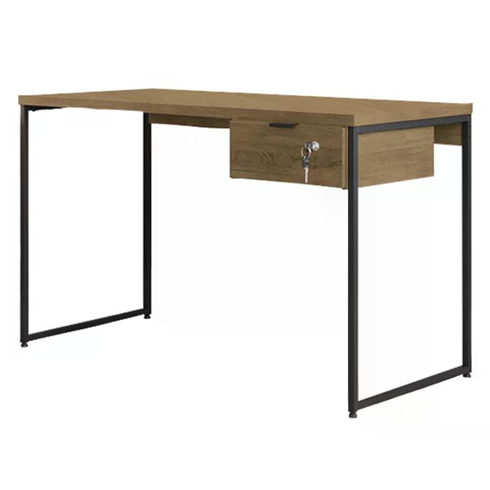 Mesa Escrivaninha Com Gaveteiro Industrial Crome LI003/005 Freijo Preto Kappesberg