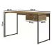 Mesa Escrivaninha Com Gaveteiro Industrial Crome LI003/005 Freijo Preto Kappesberg