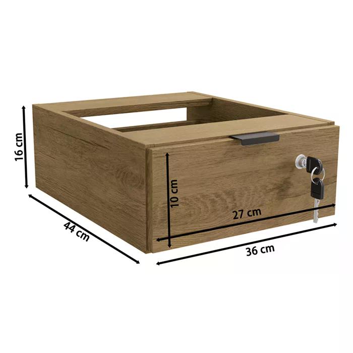 Mesa Escrivaninha Com Gaveteiro Industrial Crome LI003/005 Freijo Preto Kappesberg