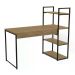 Mesa Escrivaninha Com Prateleira Industrial Crome LI010 Freijo Preto Kappesberg