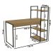 Mesa Escrivaninha Com Prateleira Industrial Crome LI010 Freijo Preto Kappesberg