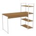 Mesa Escrivaninha Prateleiras 136 cm LI010 Canela Branco KPB