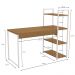 Mesa Escrivaninha Prateleiras 136 cm LI010 Canela Branco KPB