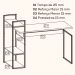 Mesa Escrivaninha Prateleiras 136 cm LI010 Canela Branco KPB