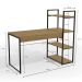 Mesa Escrivaninha Prateleiras 136 cm LI010 Freijo Preto Fosco KPB
