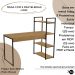 Mesa Escrivaninha Prateleiras 136 cm LI010 Freijo Preto Fosco KPB