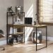 Mesa Escrivaninha Prateleiras 136 cm LI010 Freijo Preto Fosco KPB
