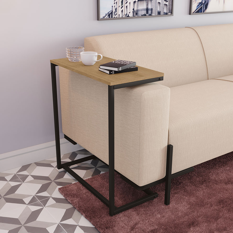 Mesa Lateral Dublin Freijó e Preta