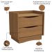 Mesa de Cabeceira 2 Gavetas 54 cm M261 Canela Kappesberg
