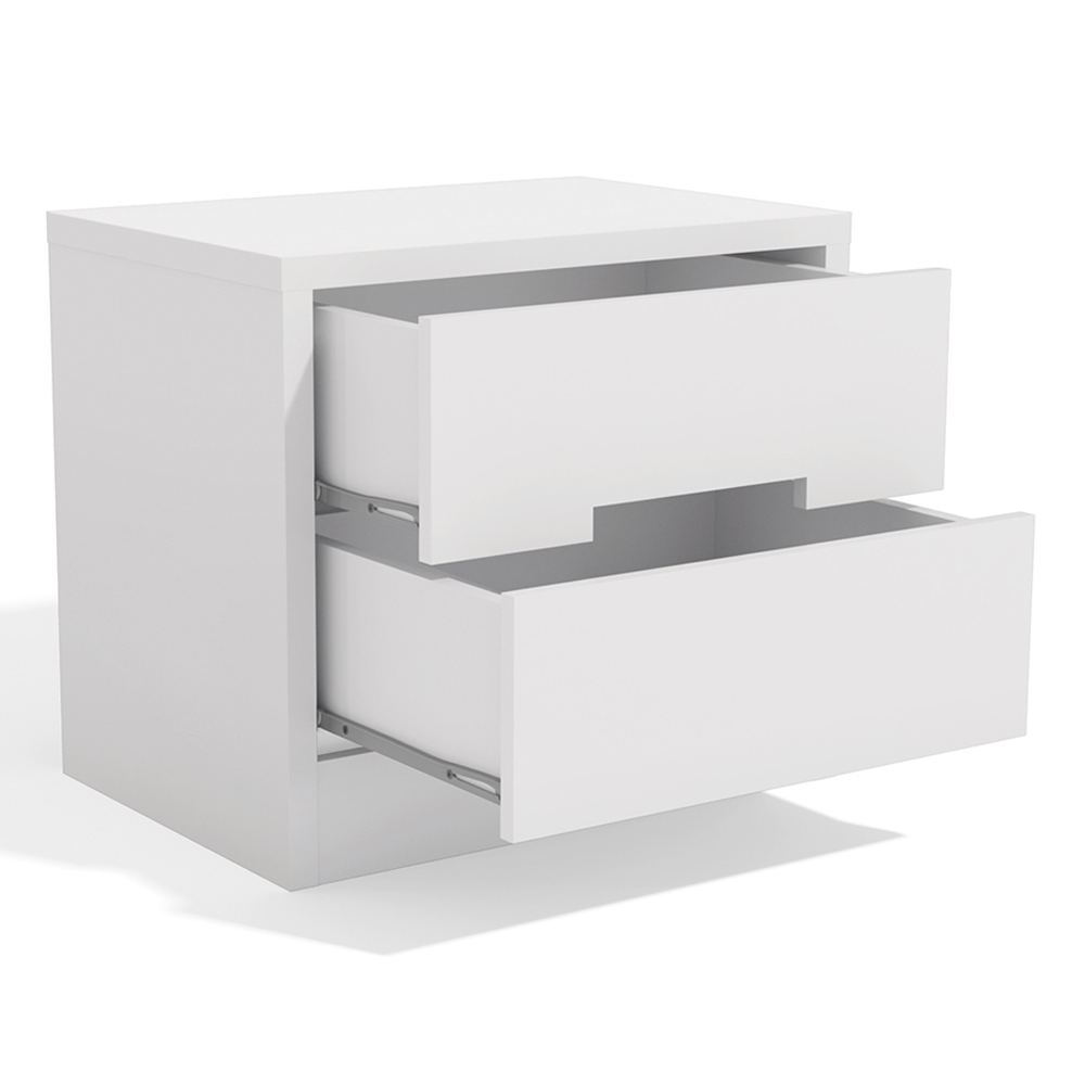 Mesa de Cabeceira 2 Gavetas 54 cm S822 Branco Kappesberg