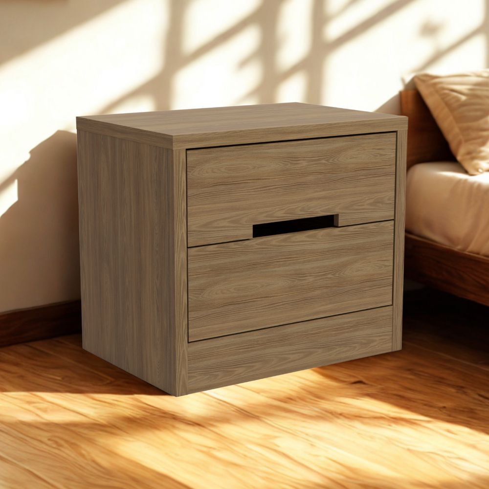 Mesa de Cabeceira 2 Gavetas 54 cm S822 Nogueira Kappesberg