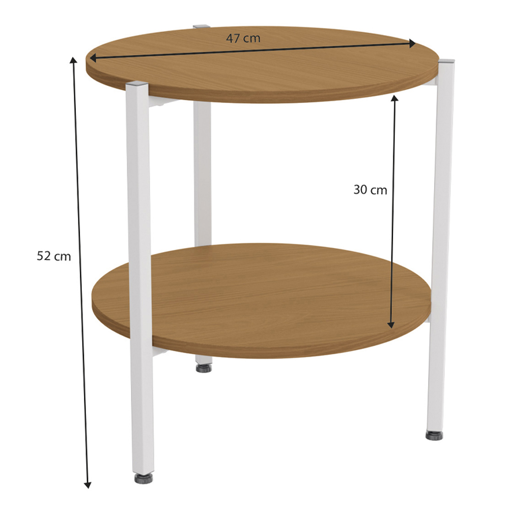 Mesa de Centro Industrial 47 cm LI017 Canela Branco KPB