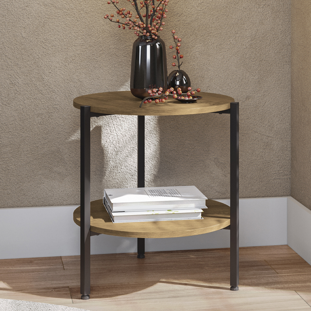 Mesa de Centro Industrial 47 cm LI017 Freijo Preto Fosco KPB