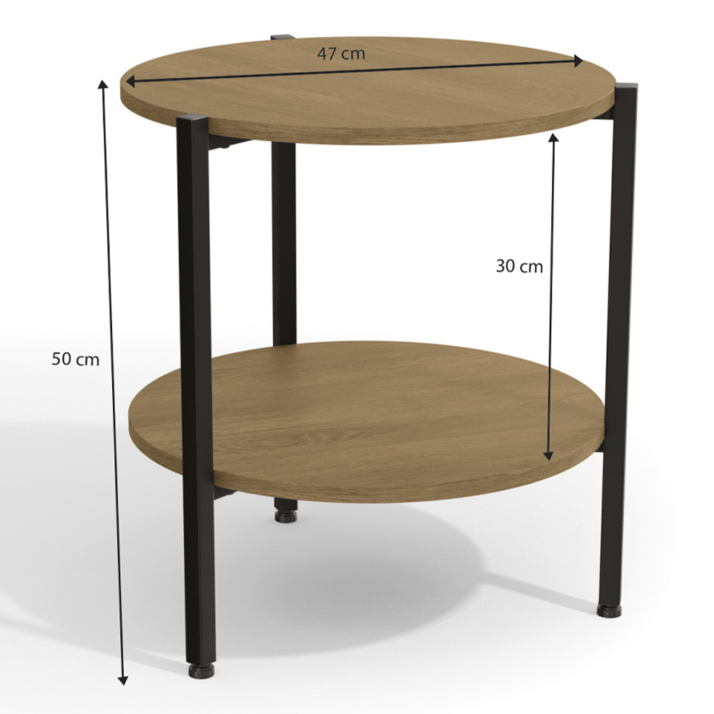 Mesa de Centro Industrial 47 cm LI017 Freijo Preto Fosco KPB