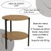 Mesa de Centro Industrial 47 cm LI017 Freijo Preto Fosco KPB