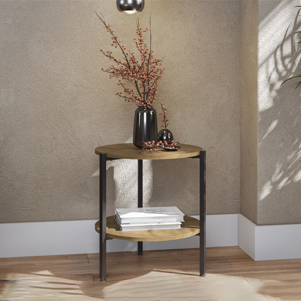 Mesa de Centro Industrial 47 cm LI017 Freijo Preto Fosco KPB