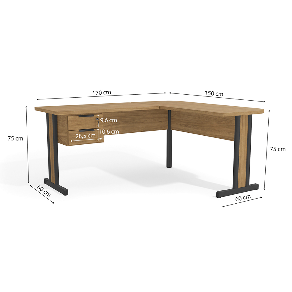 Mesa de Escritório Versátil Marrom