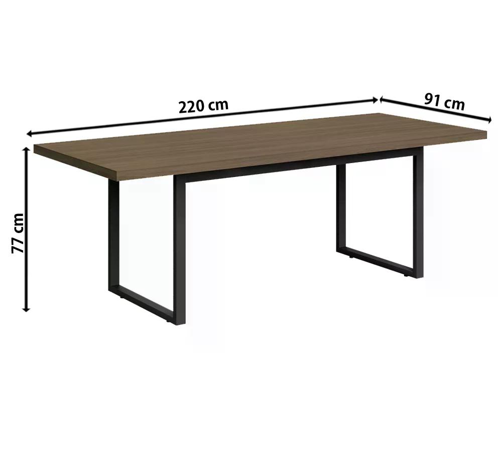 Mesa de Reuniao Para Escritorio 220cm F220 Carvalho Munique Kappesberg