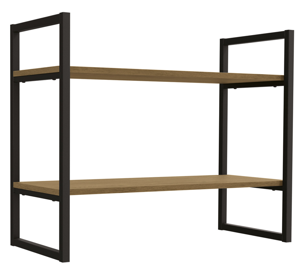 Nicho 02 Prateleiras 60x72cm Industrial Crome LI008 Freijo Preto Kappesberg