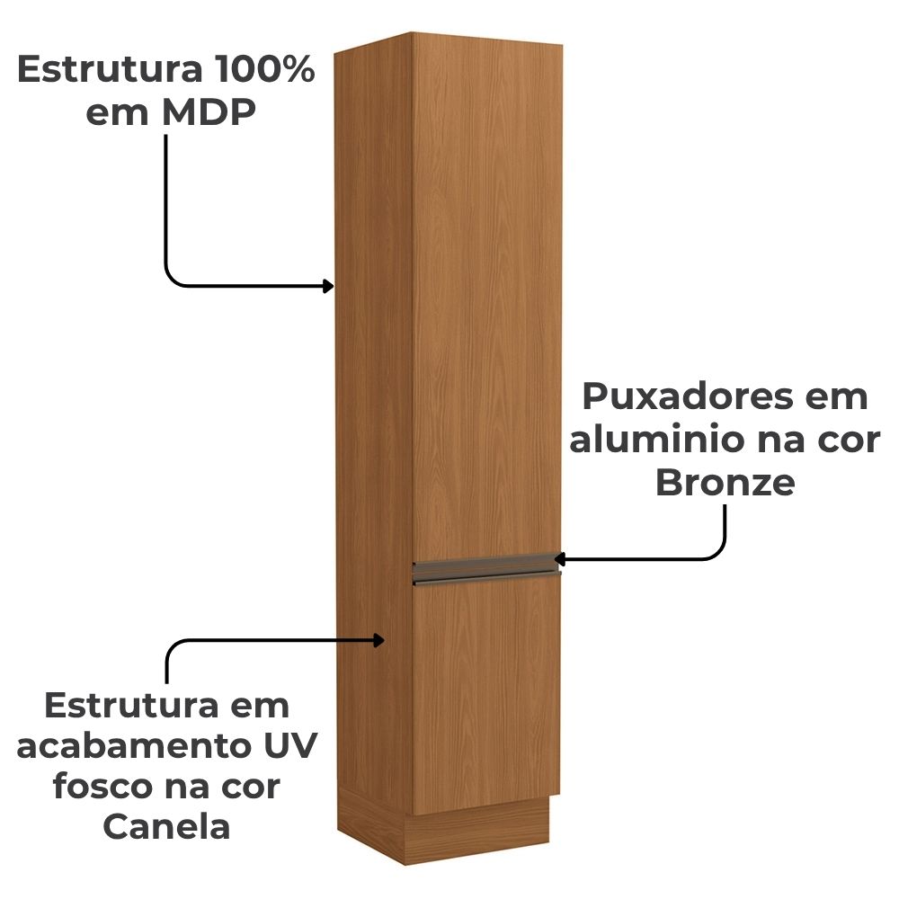 Paneleiro 2 Portas 240x50 cm MDP Maxxi G749 Canela Kappesberg