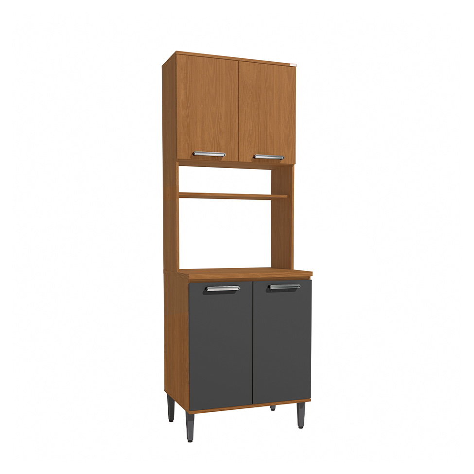 Paneleiro Linna 4 Portas Canela e Grafite