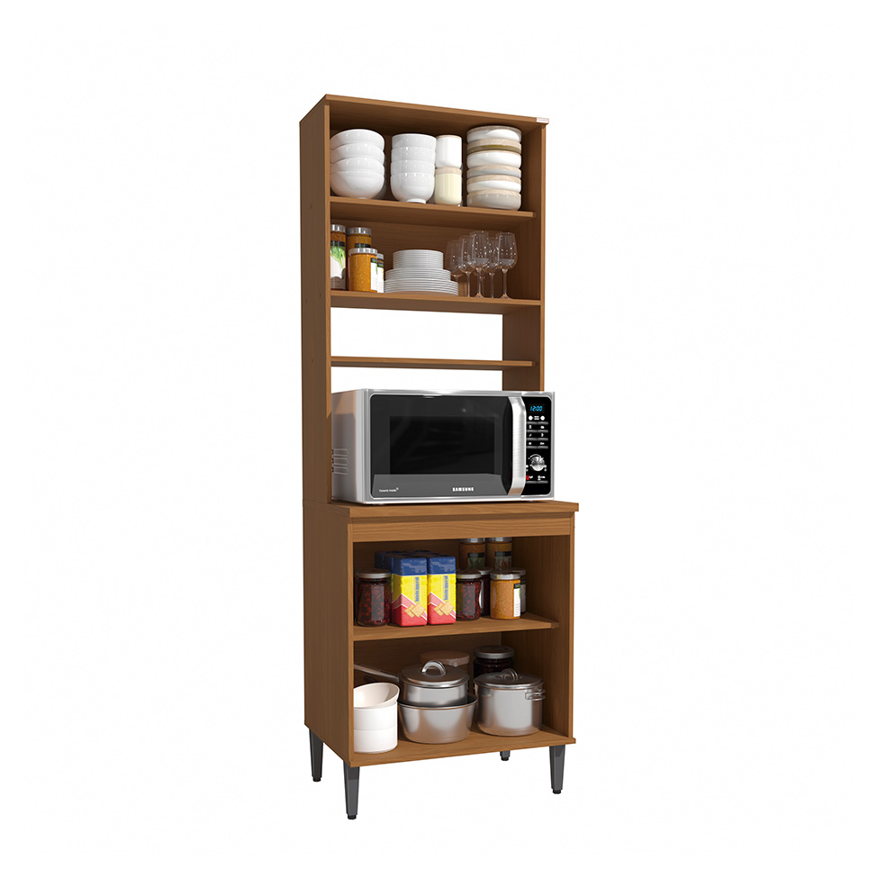 Paneleiro Linna 4 Portas Canela e Grafite