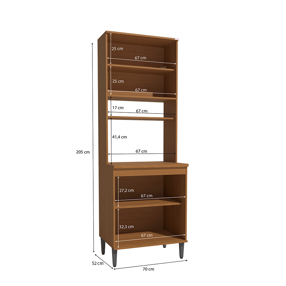 Paneleiro Linna 4 Portas Canela e Off White