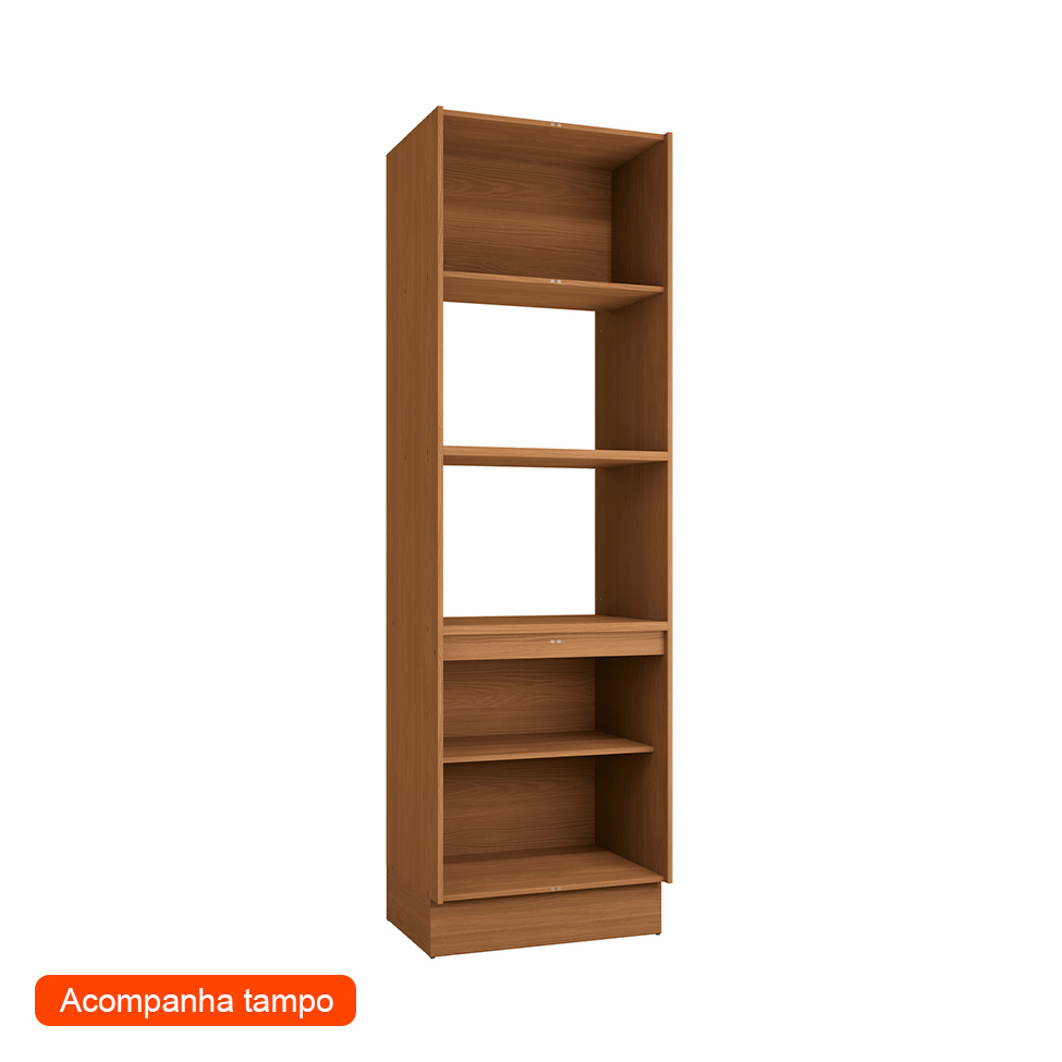 Paneleiro com 2 Nichos Vibra 4 Portas Canela e Grafite