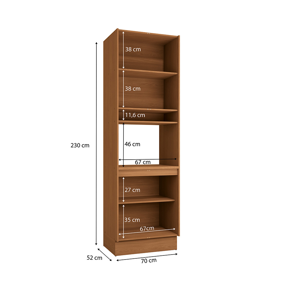 Paneleiro com Nicho Vibra 4 Portas Canela e Grafite