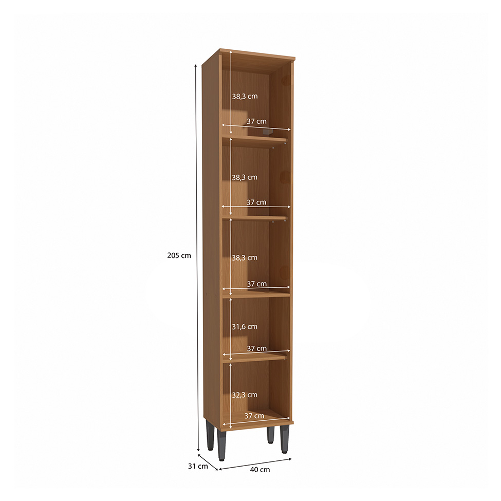 Paneleiro com Vidro Linna 2 Portas Canela