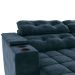 Sofá 3 Lugares Retrátil e Reclinável Premier Molas Veludo Azul Marinho 231 cm