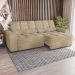 Sofá 4 Lugares Retrátil e Reclinável Deluxe Bouclé Bege