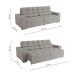 Sofá 4 Lugares Retrátil e Reclinável Deluxe Bouclé Cinza