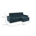 Sofá 4 Lugares Retrátil e Reclinável Deluxe Molas Veludo Azul Marinho 268 cm