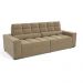 Sofá 4 Lugares Retrátil e Reclinável Deluxe Molas Veludo Bege 268 cm