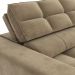 Sofá 4 Lugares Retrátil e Reclinável Deluxe Molas Veludo Bege 268 cm